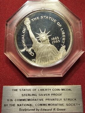 Sterling Silver Statue of Liberty Commemorative Coin - Medal